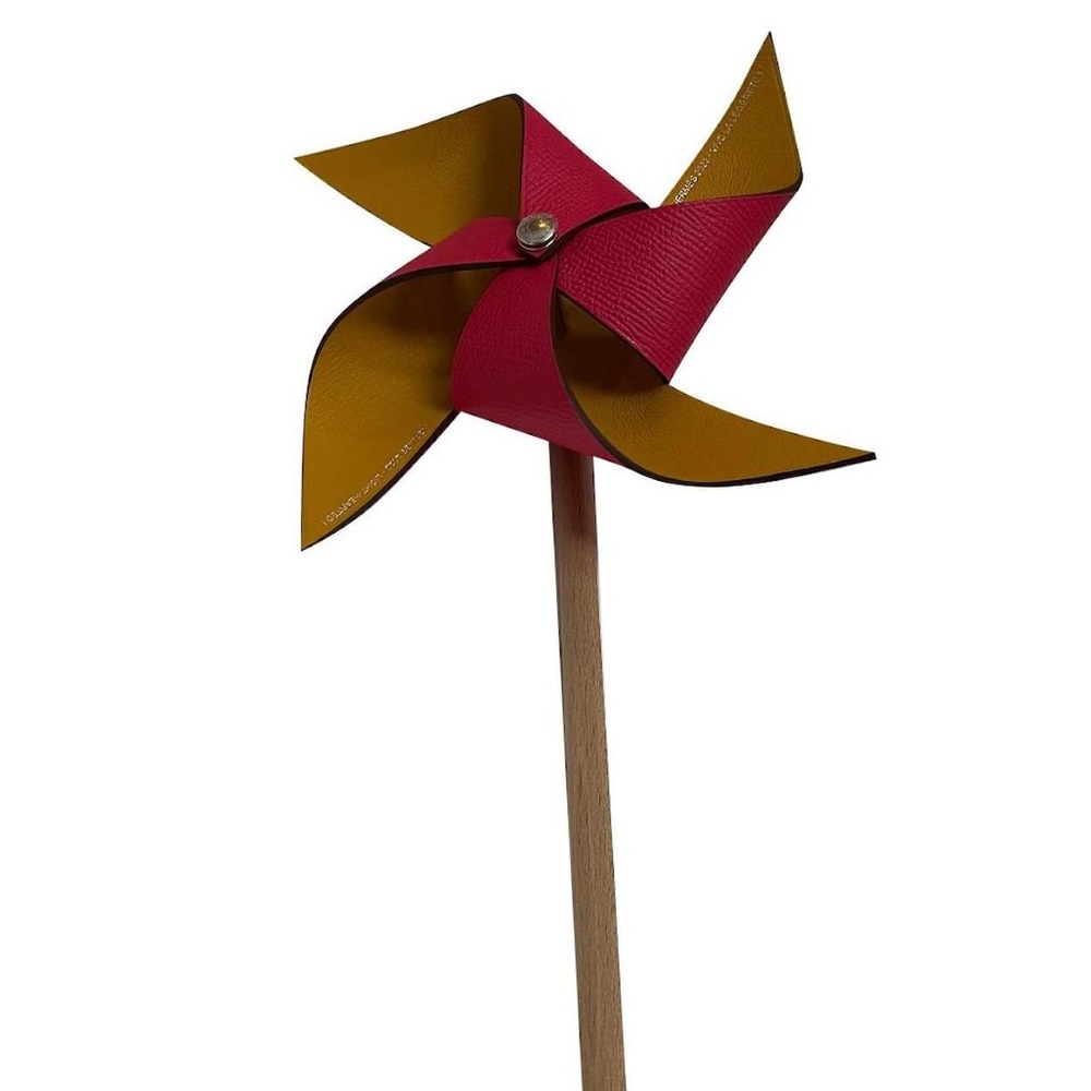 Rare Hermes Pinwheel Epsom Petit H Capucine Ambre